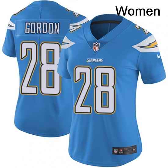 Womens Nike Los Angeles Chargers 28 Melvin Gordon Elite Electric Blue Alternate NFL Jersey